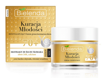 BIELENDA YOUTH TREATMENT ANTIWRINKLE REVITALIZING FACE CREAM 70+ GOLD & SNAIL MUCUS DAY NIGHT