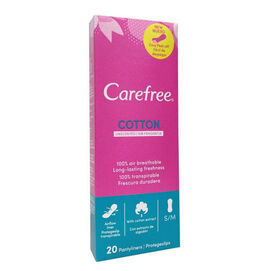 CAREFREE COTTON FEEL NORMAL PANTY LINERS BREATHABLE LONG LASTING 20 pcs