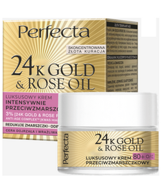 DAX COSMETICS PERFECTA 24K GOLD AND ROSE OIL LUXURY ANTI-WRINKLE CREAM DAY AND NIGHT 80+