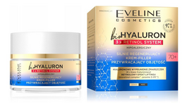 EVELINE BIO HYALURON 3X RETINOL SYSTEM STRONGLY REGENERATING FACE CREAM FILLER RESTORING 70+