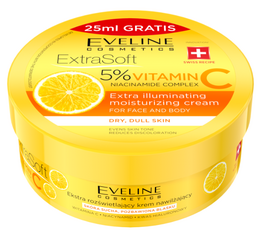 EVELINE COSMETICS EXTRA SOFT 5% VITAMIN C ILLUMINATING MOISTURIZING CREAM FOR FACE AND BODY