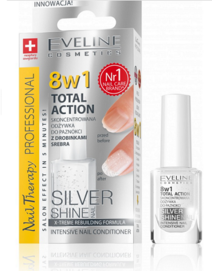 EVELINE COSMETICS NAIL THERAPY 8IN1 TOTAL ACTION CONCENTRATED NAILS CONDITIONER SILVER SHINE