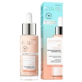 EVELINE FACE THERAPY SERUM SHOT FOR PUFFINESS AROUND THE EYES 5% CAFFEINE, VITAMIN C+Cg