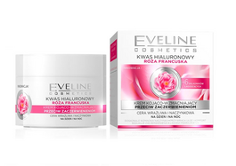 EVELINE FRENCH ROSE HIALURON ACID SMOOTHING FACE CREAM STRONGLY ANTI-WRINKLES CAPILLARY & SENSITIVE SKIN D/N