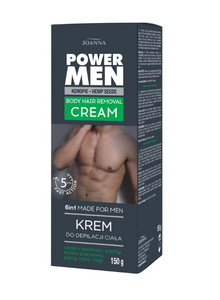 JOANNA POWER MEN BODY HAIR REMOVAL CREAM 6in1 BODY DEPILATION FOR MEN HEMP SEEDS