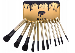 KYLIE COSMETICS SET OF PROFESSIONAL MAKEUP BRUSHES 12pcs + case SYNTHETIC HAIR