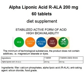 MEDICALINE ALINESS Alpha Lipoic Acid R-ALA 200 mg 60 TABLETS