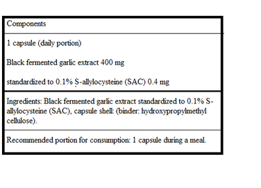 MEDICALINE ALINESS FERMENTED BLACK GARLIC 400g 100 vege capsules