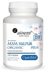 MEDICALINE ALINESS MSM ORGANIC SULFUR PLUS PURE + VITAMIN C 180 TABLETS