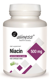 MEDICALINE ALINESS NIACIN 500mg 100 CAPSULES VEGE DIET SUPPLEMENT