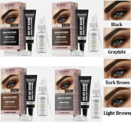 REVERS COSMETICS OH! MY BROW HENNA FOR EYEBROW TINT WITH ARGAN AND CASTOR OIL 4 COLORS