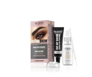 REVERS COSMETICS OH! MY BROW HENNA FOR EYEBROW TINT WITH ARGAN AND CASTOR OIL 4 COLORS