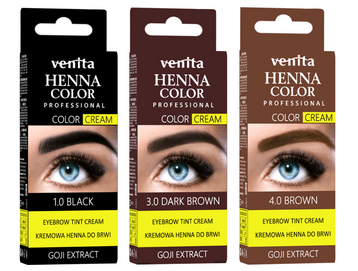 VENITA TINT HENNA BLACK OR BROWN COLOUR  FOR EYEBROWS BLACK BROWN  PROFESSIONAL
