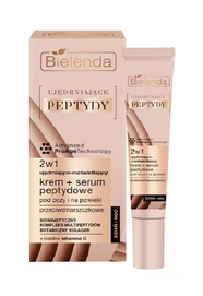 BIELENDA UJĘDRNIAJĄCE PEPTYDY KREM + SERUM PEPTYDOWE 2W1 POD OCZY I NA POWIEKI 