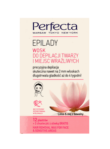 DAX COSMETICS PERFECTA EPILADY WOSK DO DEPILACJI TWARZY I MIEJSC WRAŻLIWYCH 12SZT