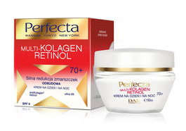 DAX COSMETICS PERFECTA MULTI-KOLAGEN RETINOL SILNA REDUKCJA ZMARSZCZEK ODBUDOWA KREM 70+ DZIEŃ NOC