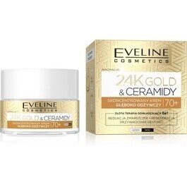 EVELINE COSMETICS 24K GOLD & CERAMIDY 70+ SKONCENTROWANY KREM GŁĘBOKO ODŻYWCZY