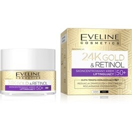 EVELINE COSMETICS 24K GOLD & RETINOL 50+ SKONCENTROWANY KREM LIFTINGUJĄCY 