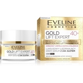 EVELINE COSMETICS GOLD LIFT EXPERT 40+ KREM SERUM UJĘDRNIAJĄCY Z 24K ZŁOTEM