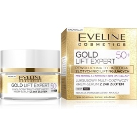 EVELINE COSMETICS GOLD LIFT EXPERT 50+ KREM SERUM MULTI-ODŻYWCZY Z 24K ZŁOTEM