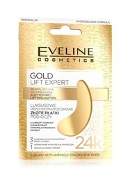 EVELINE COSMETICS GOLD LIFT EXPERT LUKSUSOWE PRZECIWZMARSZCZKOWE ZŁOTE PŁATKI POD OCZY