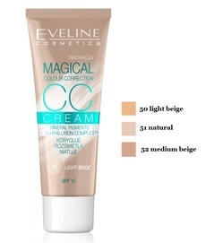 EVELINE COSMETICS MAGICAL CC CREAM PODKŁAD KORYGUJE ROZŚWIETLA MATUJE