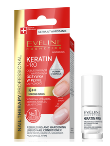 EVELINE COSMETICS NAIL THERAPY KERATIN PRO ODBUDOWA + UTWARDZENIE ODŻYWKA DO PAZNOKCI