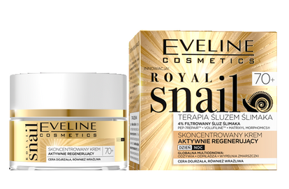 EVELINE COSMETICS ROYAL SNAIL SKONCENTROWANY KREM AKTYWIE REGENERUJĄCY 70+