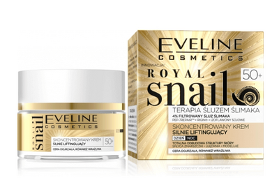 EVELINE COSMETICS ROYAL SNAIL SKONCENTROWANY KREM SILNIE LIFTINGUJĄCY  50+