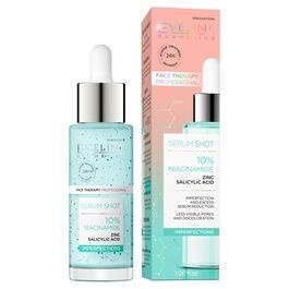 EVELINE FACE THERAPY SERUM SHOT NA NIEDOSKONAŁOŚCI 10% NIACYNAMID, CYNK, KWAS SALICYLOWY