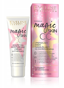 EVELINE MAGIC SKIN CC UPIĘKSZAJĄCY KREM NAWILŻAJĄCY NA ZACZERWIENIENIA 8w1 