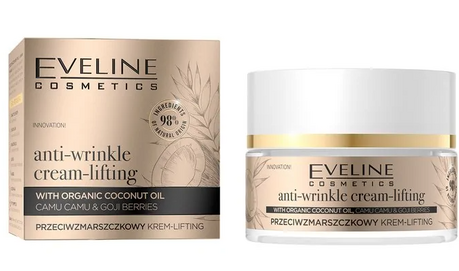 EVELINE ORGANIC GOLD PRZECIW ZMARSZCZKOWY KREM LIFTING Z OLEJKIEM KOKOSOWYM