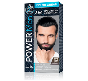 JOANNA POWER MEN COLOR CREAM FARBA DO WŁOSÓW BRODY WĄSÓW 3w1 DLA MĘŻCZYZN