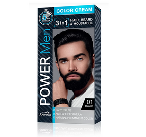 JOANNA POWER MEN COLOR CREAM FARBA DO WŁOSÓW BRODY WĄSÓW 3w1 DLA MĘŻCZYZN