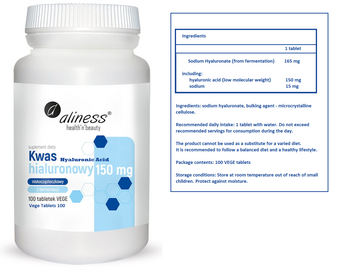 MEDICALINE ALINESS KWAS HIALURONOWY 150 mg 100 TABLETEK VEGE
